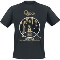 Queen T-Shirt - 1974 Vintage Tour - S bis 3XL - für Männer - Größe M - schwarz  - Lizenziertes Merchandise! von Queen