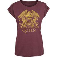 Queen T-Shirt - Classic Crest - XS bis XL - für Damen - Größe M - bordeaux  - Lizenziertes Merchandise! von Queen