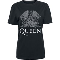 Queen T-Shirt - Crest Logo - S bis M - für Damen - Größe M - schwarz  - Lizenziertes Merchandise! von Queen