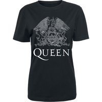 Queen T-Shirt - Crest Logo - S bis M - für Damen - Größe S - schwarz  - Lizenziertes Merchandise! von Queen