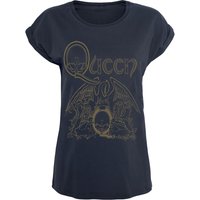 Queen T-Shirt - Crest - S bis XL - für Damen - Größe L - navy  - Lizenziertes Merchandise! von Queen