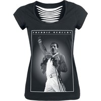 Queen T-Shirt - Freddie - Stage Photo - S bis XL - für Damen - Größe L - schwarz  - Lizenziertes Merchandise! von Queen