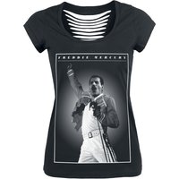 Queen T-Shirt - Freddie - Stage Photo - S bis XL - für Damen - Größe M - schwarz  - Lizenziertes Merchandise! von Queen