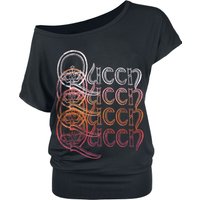 Queen T-Shirt - Repeat Logo - S bis 5XL - für Damen - Größe 5XL - schwarz  - Lizenziertes Merchandise! von Queen