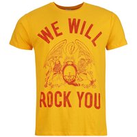 Queen T-Shirt - We Will Rock You - S bis XL - für Männer - Größe M - orange  - Lizenziertes Merchandise! von Queen