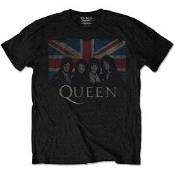Queen 'Vintage Union Jack' (Black) Kids T-Shirt (7-8 Years) von Queen