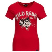 QueenKerosin Kurzarmshirt Wild Rebel mit Cartoon Print von QueenKerosin