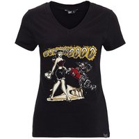 QueenKerosin T-Shirt Oowwwoooo mit Frontprint und V-Ausschnitt von QueenKerosin
