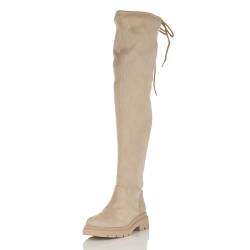 Queentina Damen Stiefel Wildlederoptik B2719-KB Beige-38 von Queentina