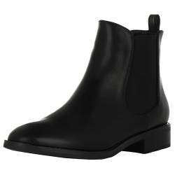 Queentina Damen Stiefeletten Chelsea Boots B2780-KB Black-37 von Queentina