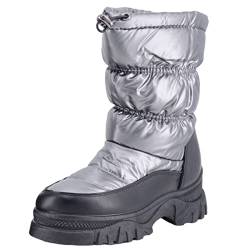 Queentina Schneestiefel Damen Winterboots Winterstiefel Gefüttert 1915 Winterschuhe von Queentina