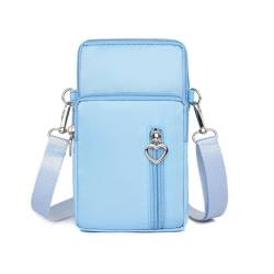 Queerelele Handytasche zum Umhängen Damen Handytasche Umhängen Nylon Kleine Umhängetasche Verstellbar Abnehmbar SchultergurtMultifunktionale Handytasche für Tägliches Leben Reise Kleine Tasche -Blau von Queerelele