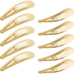 50 Stück Snap Haarspangen Haarspangen für Kinder, Mädchen und Frauen, 50 mm (Gold) von Quesuc