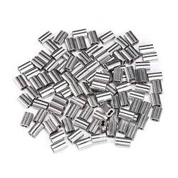 Quesuc 100 Stück Aluminium-Crimpschlaufen-Hülsen für 1/16 Zoll Durchmesser Drahtseil und Kabel von Quesuc