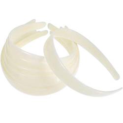 Quesuc Haarbänder aus Kunststoff, 2,5 cm, ohne Zähne, Weiß, 20 Stück von Quesuc