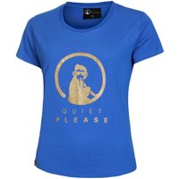 Quiet Please Baseline Logo T-Shirt Damen in blau von Quiet Please