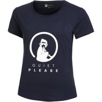 Quiet Please Baseline Logo T-Shirt Damen in dunkelblau von Quiet Please