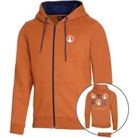 Quiet Please Retro Monkey Sweatjacke Herren in orange, Größe: S von Quiet Please