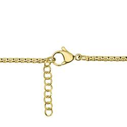 Quiges Damen Ankerkette Gold Edelstahl mit Karabinerverschluss ohne Anhänger (42 + 4cm erweiterbar) von Quiges