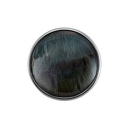 Quiges Damen Click Button 18mm Chunk Graue Kunstperle Versilbert für Druckknopf Zubehör von Quiges