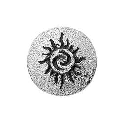 Quiges Damen Click Button 18mm Chunk Sonne Symbol Versilbert für Druckknopf Zubehör von Quiges