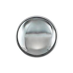 Quiges Damen Click Button 18mm Chunk Versilbert Glas Transparant für Druckknopf Zubehör von Quiges