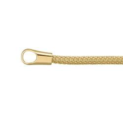 Quiges Damen Geflochtene Halskette Gold Edelstahl 70cm ohne Verbindungsring Öffnung und Anhänger von Quiges