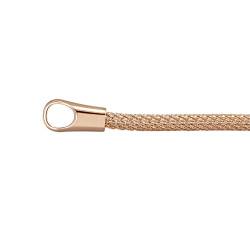 Quiges Damen geflochtene Halskette Rosegold Edelstahl 46cm ohne Verbindungsring Öffnung und Anhänger von Quiges