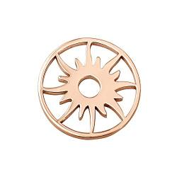 Quiges Rosegold Small Coin 25mm Sonne Form für austauschbare Coinfassung Anhänger Halskette von Quiges