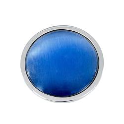 Quiges Silber Edelstahl Large Coin 33mm Blau Katzenauge für austauschbare Anhänger Münzfassung Halskette von Quiges