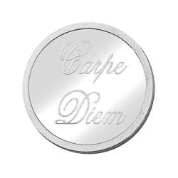 Quiges Versilbert Large Coin 33mm Carpe Diem für austauschbare Anhänger Münzfassung Halskette von Quiges