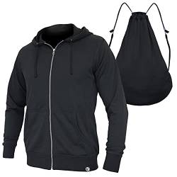 Quikflip 2-in-1 Wendbarer Rucksack Hoodie (bekannt aus Shark Tank), Unisex Full-Zip Hero Hoodie, schwarz, X-Large von Quikflip