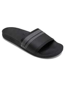 Quiksilver Herren Rivi Slider for Men Peeptoe Sandalen, Schwarz (Black/Black/Grey Xkks), 45 EU von Quiksilver