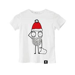Quipster Kinder T-Shirt Santa Claus – Kurzarm-Shirt mit Rundhalsausschnitt & lustigem Motiv für Jungs & Mädchen – 100% Baumwolle – Weiß 13–14 Jahre von Quipster