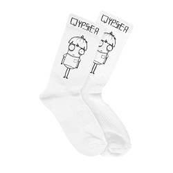 Quipster Socken Timmy – Strümpfe aus hochwertiger Baumwollmischung und lustigem Motiv für Damen & Herren – Weiß S von Quipster