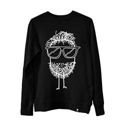 Quipster Sweatshirt Beard – Langarm-Pullover mit Rundhalsausschnitt & lustigem Motiv für Damen & Herren – 100 % Baumwolle – Schwarz S von Quipster