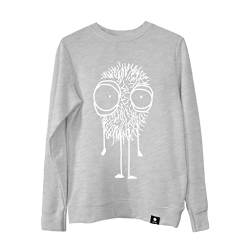 Quipster Sweatshirt Fluffy – Langarm-Pullover mit Rundhalsausschnitt & lustigem Motiv für Damen & Herren – 100% Baumwolle – Grau L von Quipster