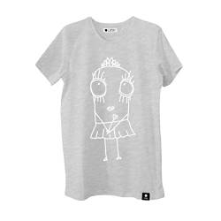 Quipster T-Shirt Princess – Kurzarm-Shirt mit Rundhalsausschnitt & lustigem Motiv für Damen & Herren – 100% Baumwolle – Grau XL von Quipster