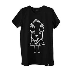 Quipster T-Shirt Princess – Kurzarm-Shirt mit Rundhalsausschnitt & lustigem Motiv für Damen & Herren – 100% Baumwolle – Schwarz S von Quipster