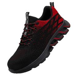 Quiteyan Hallenschuhe Casual Sportschuhe Sicherheitsschuhe,Leichte Sicherheitsschuhe FüR Damen/Herren FüR AusbeutungsstäTte,Schmiedewerkstatt,Elektroindustrie,Automobilbau,Bauwesen,Red▁42 von Quiteyan