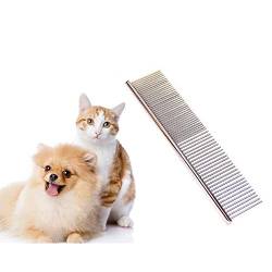 Qukaim Haustier-Reihenkamm, Edelstahl, Haustier-Reihenkamm, Hundepflegekamm, Werkzeug zum Entfernen von Haarknoten, 19 x 4 cm von Qukaim