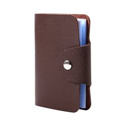 Qukaim Kartenschutz PU Leder Visitenkartenhalter Pocket Case Wallet für 24 Karten Braun, mehrfarbig, 60_x_180_cm von Qukaim