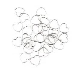 Qukaim Ohrring Zubehör Edelstahl Herzform Ohrring Anhänger 30 Stück für Halskette Armband Handwerk, 60_x_180_cm, Edelstahl von Qukaim