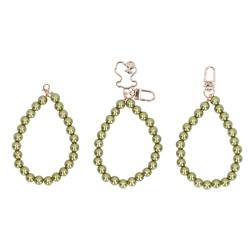 Qukaim Pearl Handschlaufe für das Handgelenk, Perlen-Handykette, Hochglanz, fein poliert, 10 mm, Perlen-Handschlaufe mit Metallschnalle für Dekoration, verschiedene Stile, H10 Grün, mehrfarbig, von Qukaim