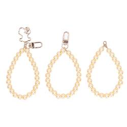 Qukaim Perlenketten-Set mit Perlenkette, 3 Stück, hochglänzend, fein poliert, mit Metallschnalle für Dekoration, verschiedene Stile, 10 mm, H11, Elfenbeingelb, mehrfarbig, 60_x_180_cm von Qukaim