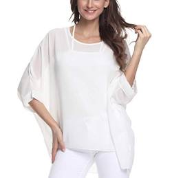 Qunsia Damen Chiffon Kaftan Poncho Tunika Top Cover up Fledermausbluse, Z-4306, Einheitsgröße von Qunsia