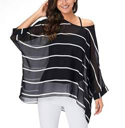 Qunsia Damen Chiffon Kaftan Poncho Tunika Top Cover up Fledermausbluse, Z-4331, Einheitsgröße von Qunsia