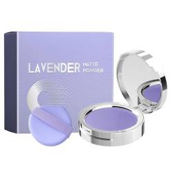 10g Lavender M-att Puder - Langanhaltendes Make Up Puder, Mattes Lavendelöl Gesichtspuder, Oil Control Face M-att Puder, Kosmetik Zubehör Lavendel Puder, Gesichtspuder Make Up Für Mädchen von Qurygin