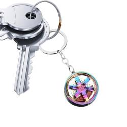 Qurygin Felgen-Schlüsselanhänger | Bremsscheiben Schlüsselanhänger,Langlebiger, kreativer, bunter, ästhetischer, modischer Metall-Radfelgen-Schlüsselanhänger für Rucksack-Ornamente von Qurygin