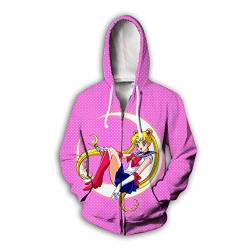 Qushy Frauen Hoodie Reißverschluss Jacke Mode Hoodie Pullover Sweatshirt Für Frauen Mit Kapuze Sweatshirt 3D Grafik Gedruckt Hoodie, sm5, XL von Qushy